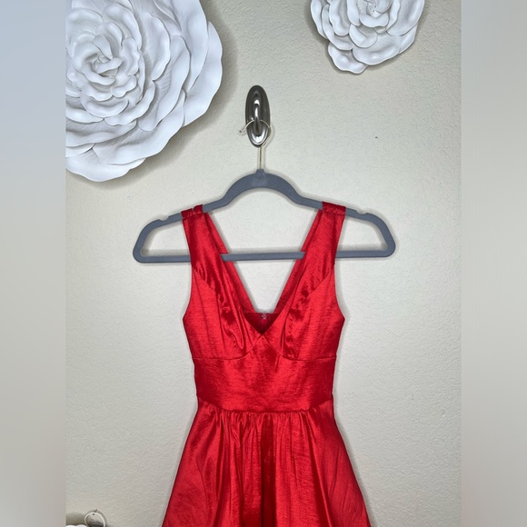 NTM: B. Darlin Fit & Flare Strappy Tulle Vibrant Red Mini Dress Junior Sz 0 - Picture 3 of 13